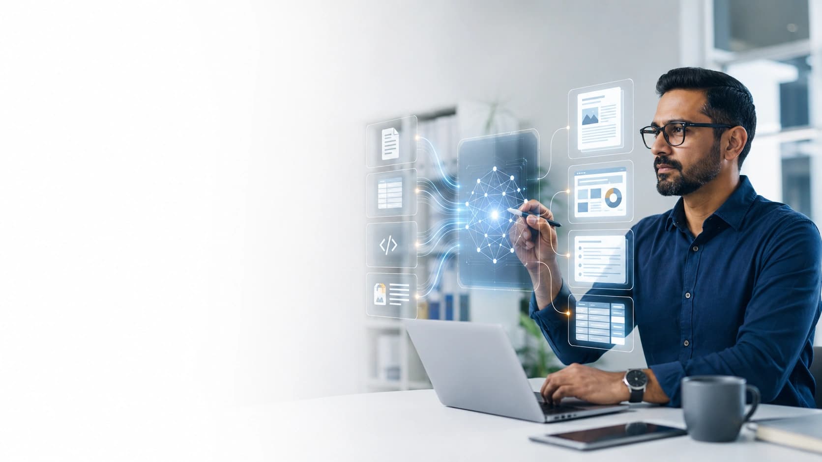 Generative AI business application connected to approved systems and data
